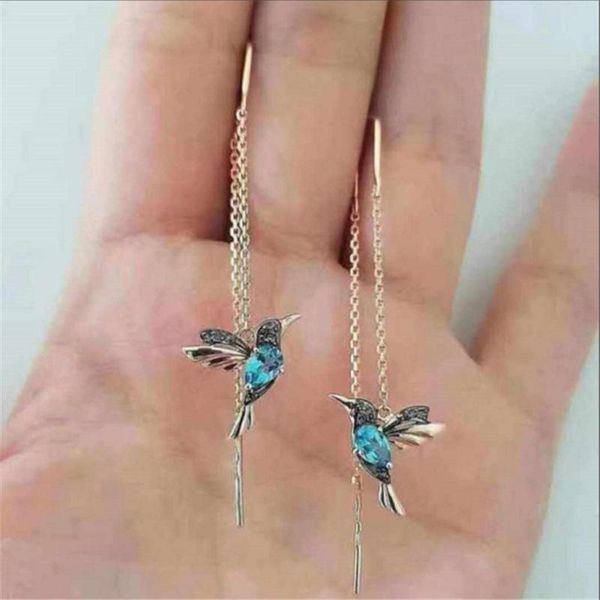 

dangle & chandelier est fashion little bird drop long hanging earrings for women elegant girl tassel earring stylish jewelry personality g, Silver