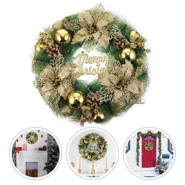 

decorative flowers & wreaths pine needle garland pendant christmas door hanging wreath (random style, 30cm)