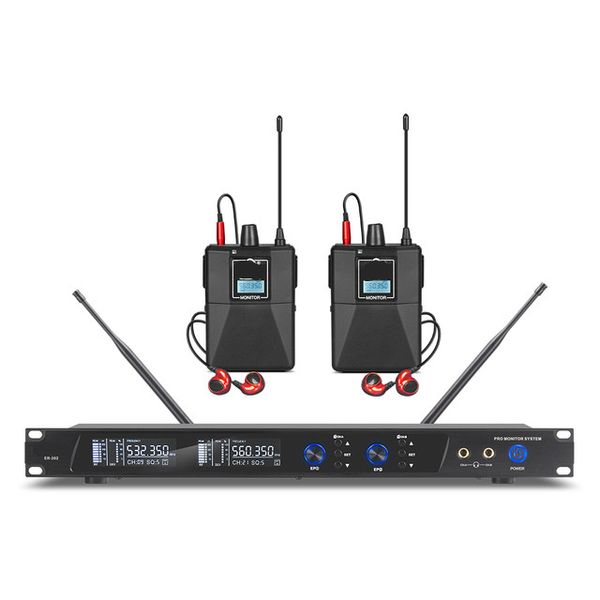 ER-202 Sistema wireless professionale UHF In Ear Monitor con trasmettitore multiplo per piccoli concerti e home theater
