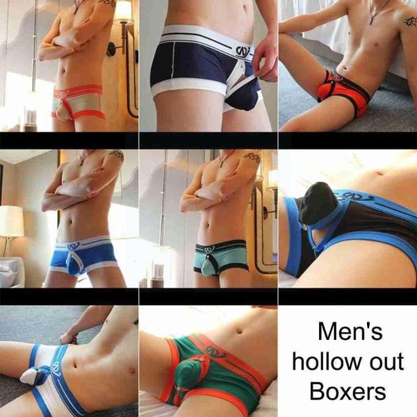 

underpants men's boxer briefs underwear modal hollow p5u0, Black;white