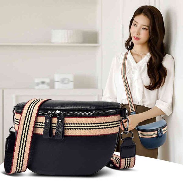 

pockets handbag bags women's 2021 fashion soft leather litchi waist single shoulder messenger, Black;red