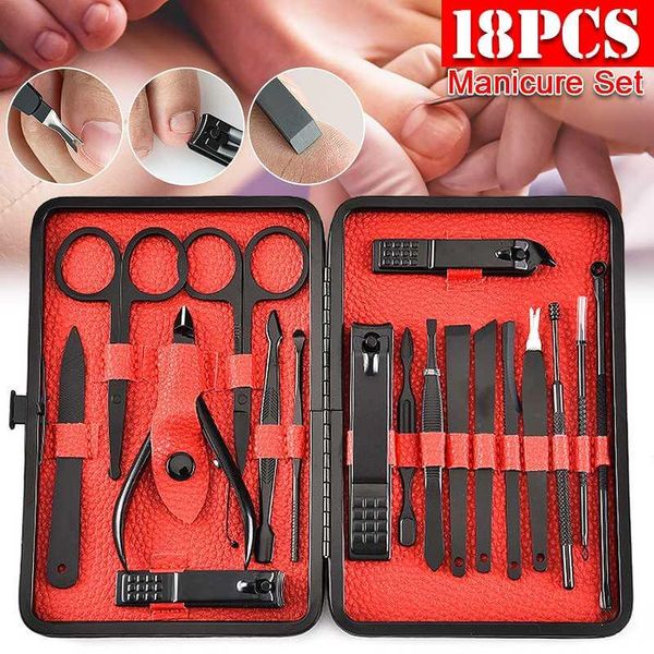

nail art kits 18 pcs professional cutter pedicure scissors set stainless steel eagle hook portable manicure clipper tool