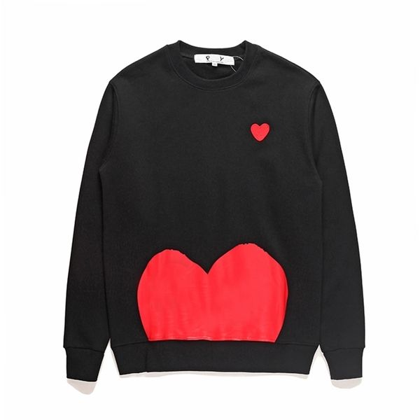 

leisure fleece heart design campus wind woman hoodies o neck m-xxl 201208, Black