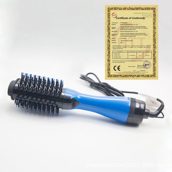 

air hair straightening curling salon negative ion ceramic electric blow dryer straightener curl brush blue