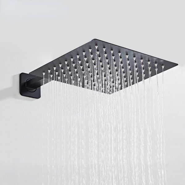 Black Chrome Square Shower Soffione doccia Ultrathin 2 mm da 10 pollici Scelta Bagno Pallina da soffitto a soffitto