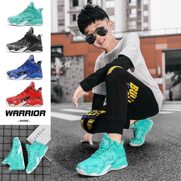 

boots kids basketball autumn spring children sport running rubber leather sneakers boy girl winter, Black;grey