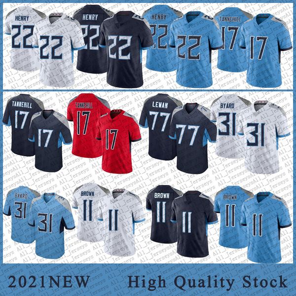 

22 derrick henry mens football jerseys 11 aj brown 17 ryan tannehill 31 kevin byard stitched, Black;red