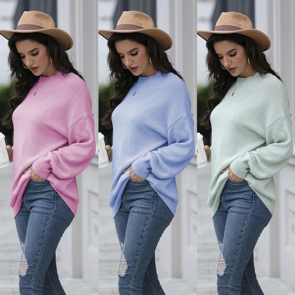 

women's sweaters woman sweter damski women pullover winter clothes 2021 female style round neck loose long sleeve sj3229, White;black