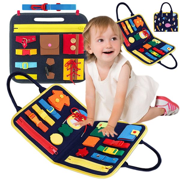 

Montessori busy board early education toy fine motor training self-care ability preschool children toy