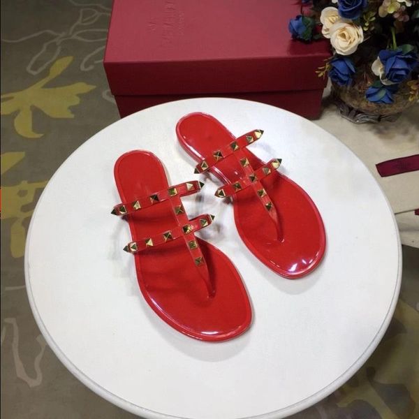 

riveted shoes rub with flat leather lady's patent genuine sandals slippers don't double-loop off more than one color cebwe, Black