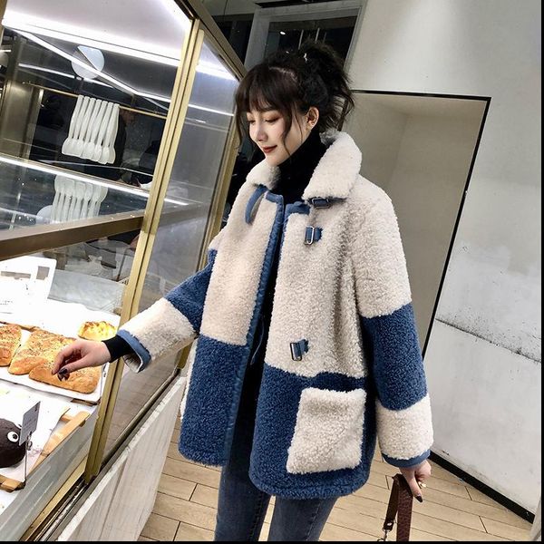 

lamb fur coat female 2021 new winter thick fur hairy little short paragraph europe station ut191, Black;brown