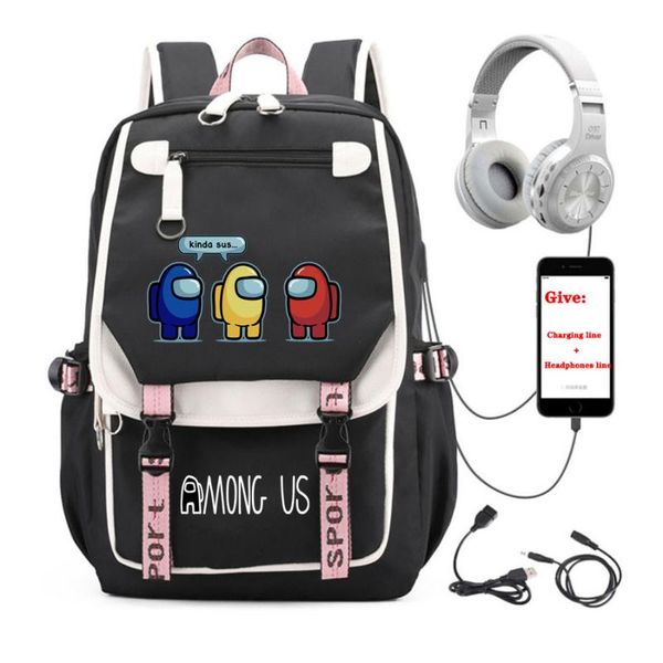 

backpack game boys girl school book bag travel usb charging teenagers lappacksack