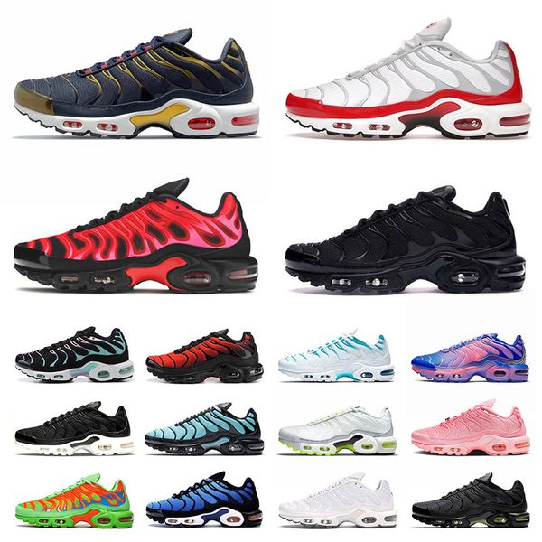 

running shoes tn plus mens trainers triple black white purple atlanta pink fade blue kaomoji bred men women sports sneakers outdoor size 36-