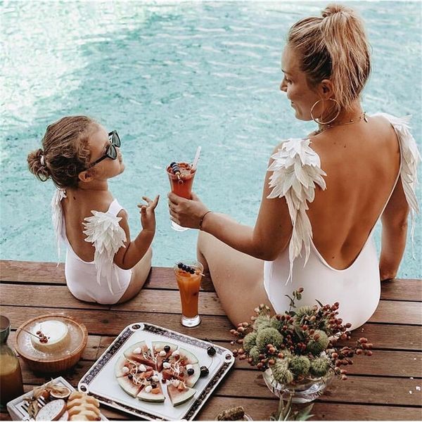 

2019 angel wing one piece swimsuit women swimwear vintage beachwear women bikini retro bodysuit bandage backless female monokini xl