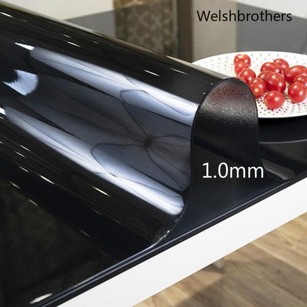 

table cloth black pvc tablecloth waterproof soft glass and oil proof 1.0mm frosted home decoration