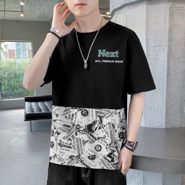 

men's t-shirts t shirt youth cotton t-shirt short sleeve 2021 summer black half fashion men clothing, White;black