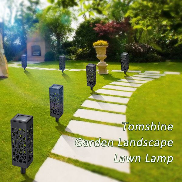 

2021 new ip65 outdoors powered by solar bulb leds lawn hollow pattern decorative sensor light backyard garden landscape dud2