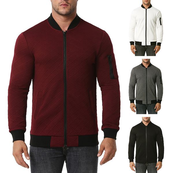 

new silk cotton diamond youth solid color tooling men's jacket, Black;brown