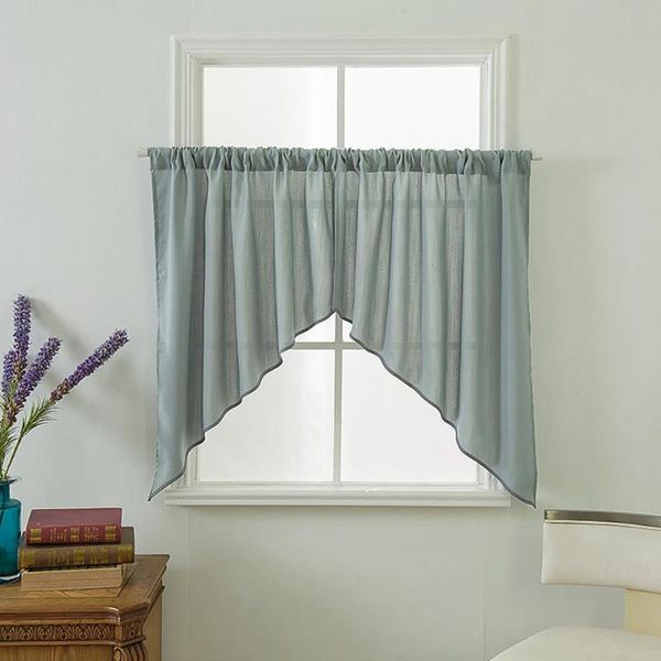 

curtain & drapes 2pcs solid color triangle kitchen short window valance drape home decor