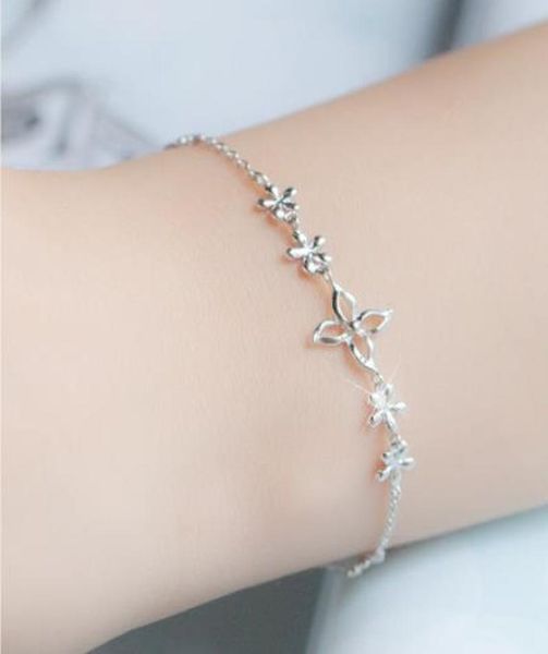 

charm bracelets everoyal trendy silver 925 girl accessories for female valentine's day gift fashion flower women jewelry, Golden;silver