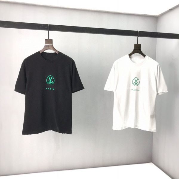 

2021 new fashion summer tee paris scissor men women all match shirts fashion cotton bb t shirt oversized big size clothing plus, White;black