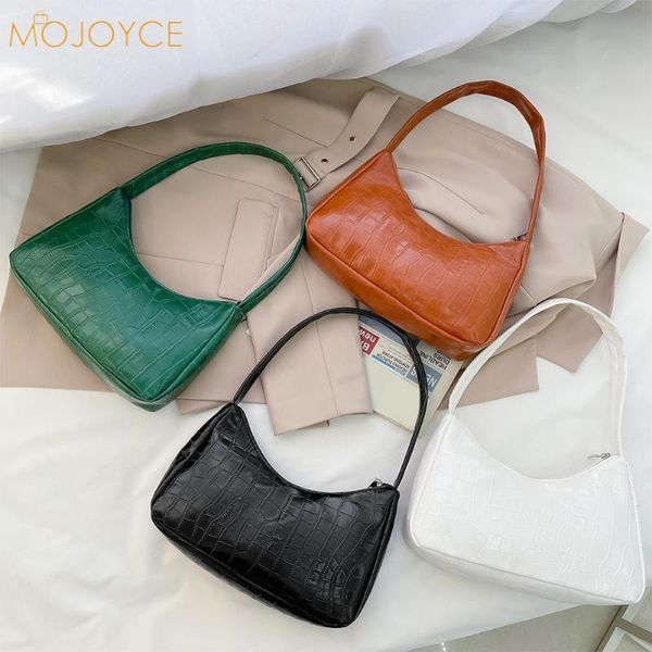 

women purse pu leather handbag solid alligator pattern casual underarm bag