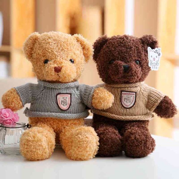 

small teddy sweater big plush toy cute hug bear press doll