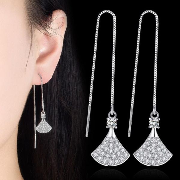 

dangle & chandelier nehzy 925 sterling silver woman fashion jewelry crystal zircon exaggerated long tassel rose gold earrings