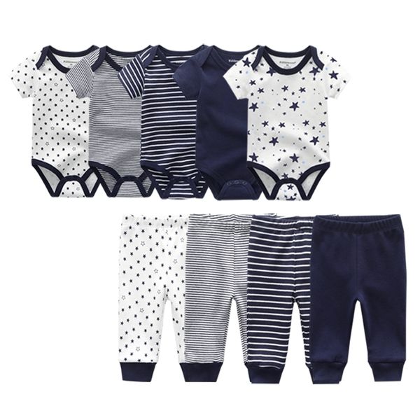Tute per bebè estive Tute per neonato a maniche corte in cotone Boy Girl Pantaloni per neonato Vestiti per bebè set ropa bebe abbigliamento 210309