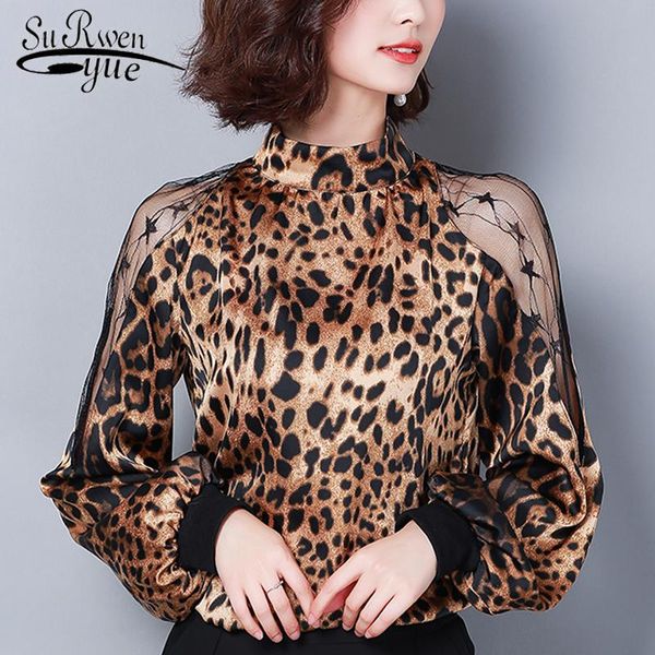 

fashion womens and blouses lace off shoulder leopard print chiffon blouse shirt long sleeve women shirts 2656 50, White