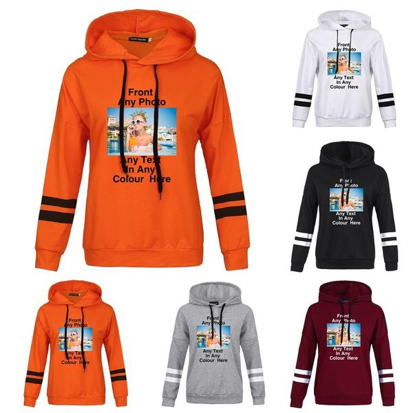 

women's hoodies & sweatshirts ladies custom hoodie logo personality student casual print text diy women harajuku, Black