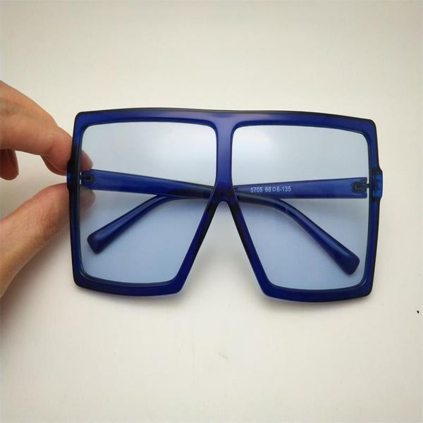 

lens for ladies tinted square sunglasses blue plastic frame flat shades designer 2021 sun glasses big men women oversized luxur rrxe, White;black