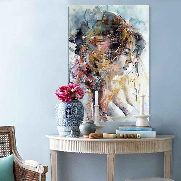 

paintings painted figure paint by number art woman abstract one piece decorative painting hand drawn decompression propylene fabric cloth
