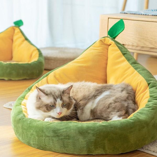 

kennels & pens super warm pet cat dog bed cozy puppy house avocado sleeping nest sofa lazy lounger kitten basket removable cushion