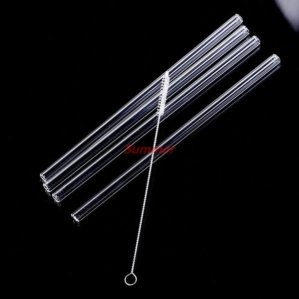 

drinking straws 4pcs fashion straight glass tube reusable straw sucker with cleaning brushevents party favors supplies