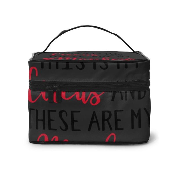 

women cosmetic bag makeup case this is my circus and these are my monkeys make up storage pouch toiletry beauty wash bag