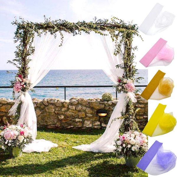 

party decoration 10m*48cm tulle roll crystal fabric organza arches ritual wedding mariage yarn birthday event supplies