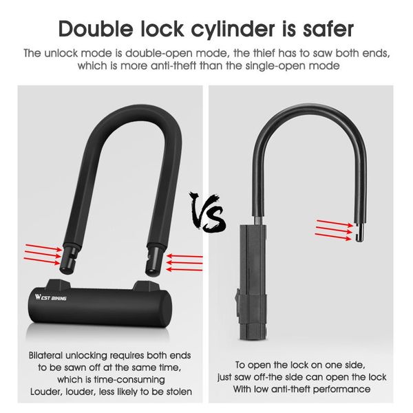 

bike locks west biking u lock cycling u-lock anti-theft steel security electric scooter bicycle mtb road accessories vehicle