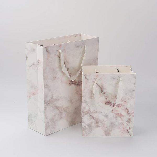 

gift wrap 12pcs pink marble tote paper bags clothing shopping packing packaging bag