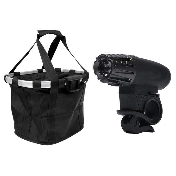 

bike lights 1 pcs bicycle handle basket bag removable storage & light rear headlight