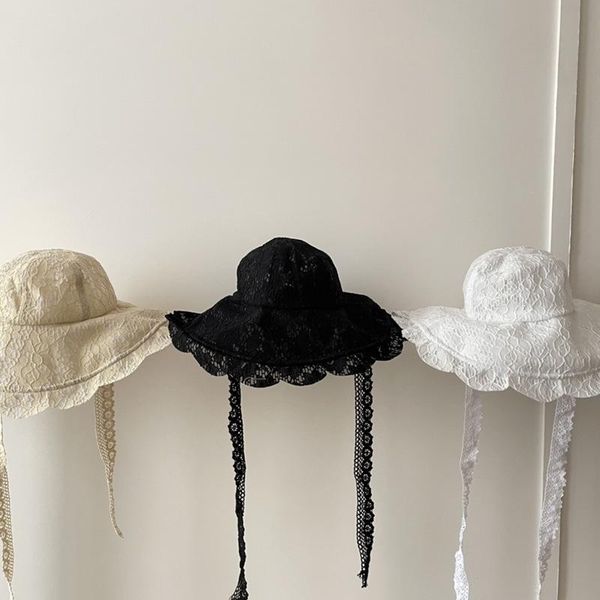 

caps & hats summer girls hepburn lace french sun solid color hat sunscreen sunbonnet outdoor beach cap selling, Yellow