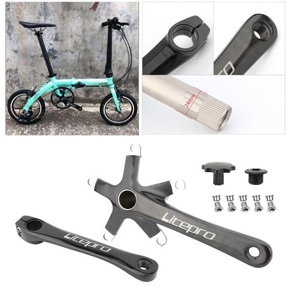

bike heels & chainwheels folding crank arm set crankset 170mm 130 bcd road bicyle w/ bb