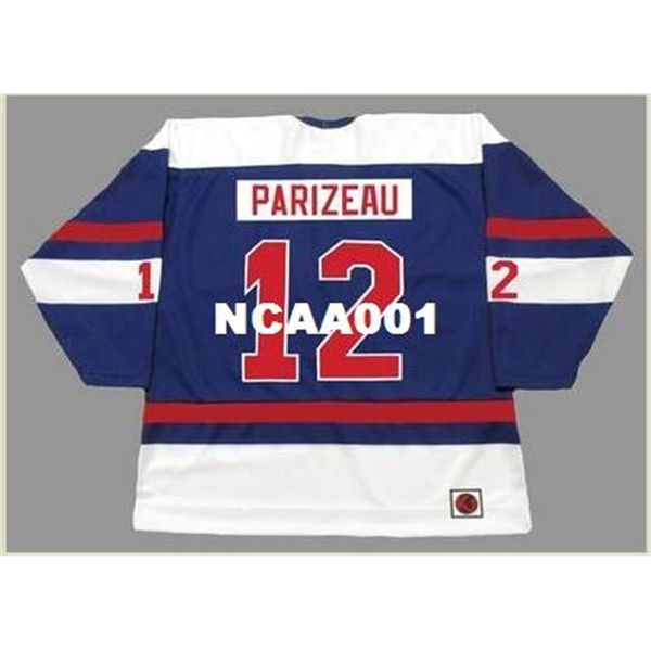 

001 #12 michel parizeau quebec nordiques 1974 wha retro home hockey jersey or custom any name or number retro jersey, Black
