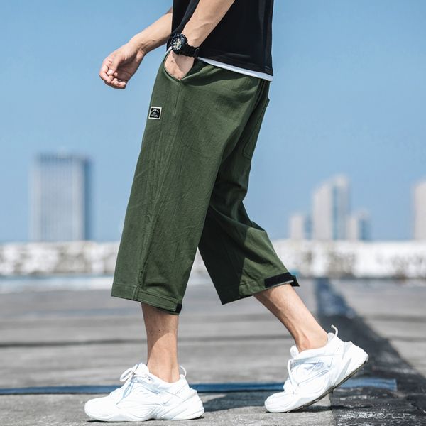 

2021 new men solid harem man harajuku loose hip hop joggers male armygreen designer track pants plus size 5xl 4ps2, Black