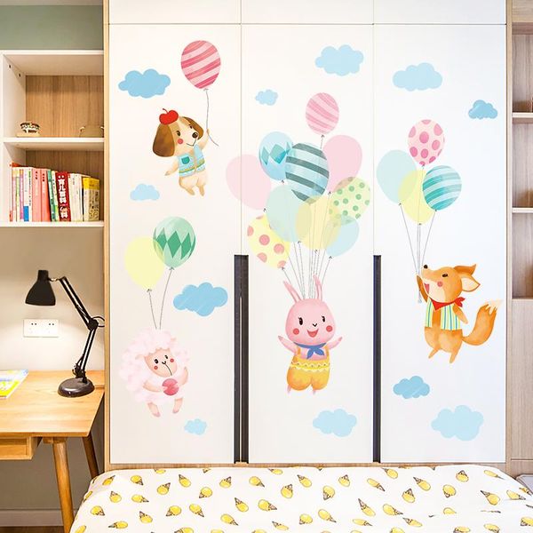

wall stickers cartoon animals balloon for kids room kindergarten self-adhesive decals eco-friendly sticker mural
