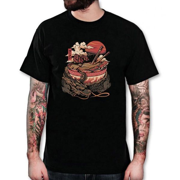 

men's t-shirts dragon's ramen classic graphic t-shirt, White;black