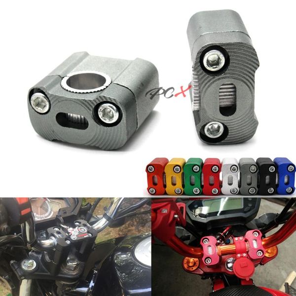 

handlebars silver cnc pit dirt motorcycle 22mm 28mm universal aluminum pivoting handlebar riser bars clamp taper mount adaptor
