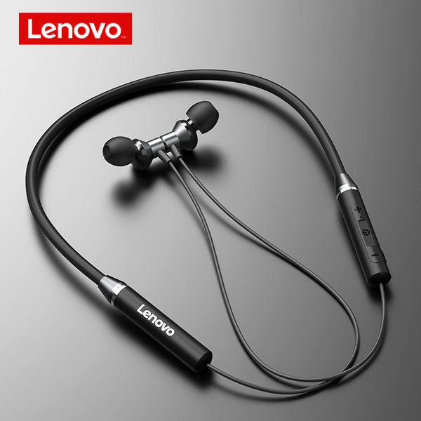 

headphones & earphones lenovo earphone bluetooth5.0 wireless headset magnetic neckband ipx5 waterproof earbud with noise cancelling mic