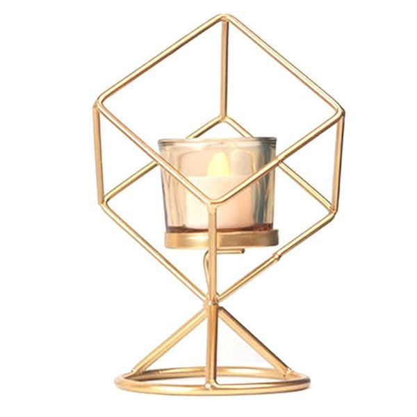 

nordic geometric three-dimensional iron candle holder table decoration