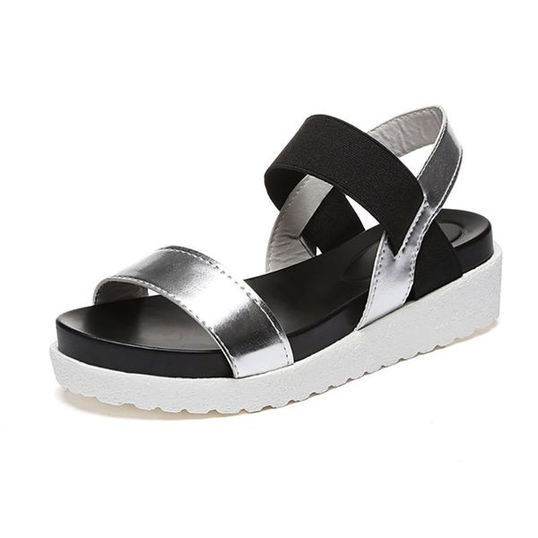 

sandals women casual summer flats shoes woman gladiator muffin thick-bottomed fish mouth, Black